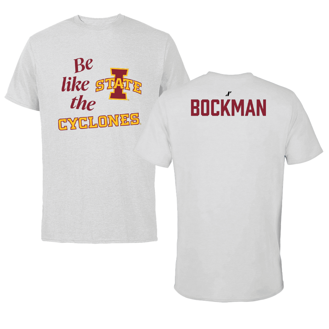 Iowa State University Wrestling Light Gray Be Like Us Tee - Evan Bockman