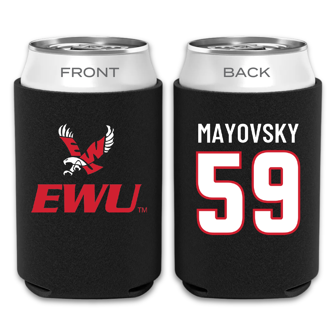 Eastern Washington University Football Black Can Cooler - #59 Myles Mayovsky