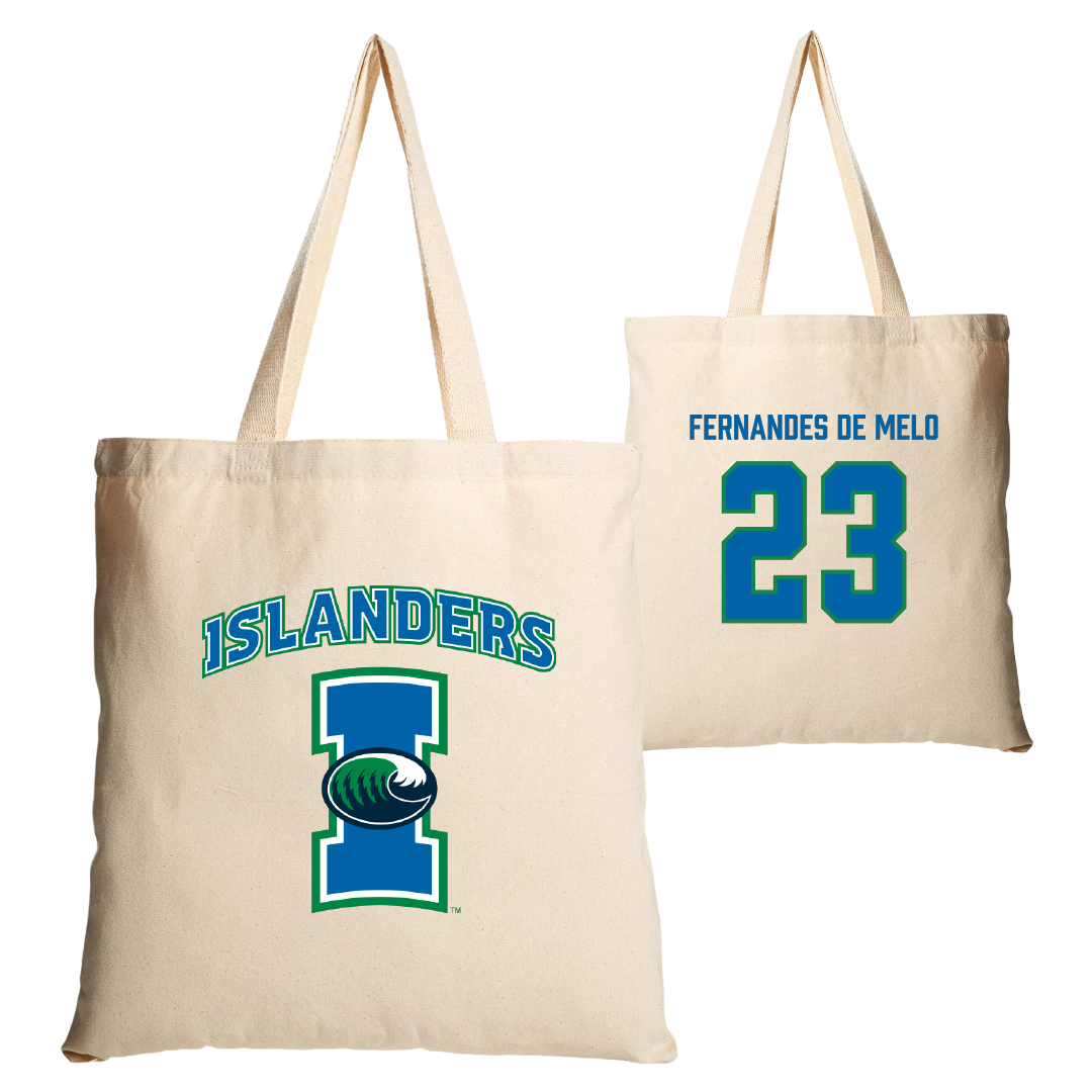 Texas A&M University-Corpus Christi Beach Volleyball Tan Canvas Tote Bag - #23 Maria Fernandes De Melo