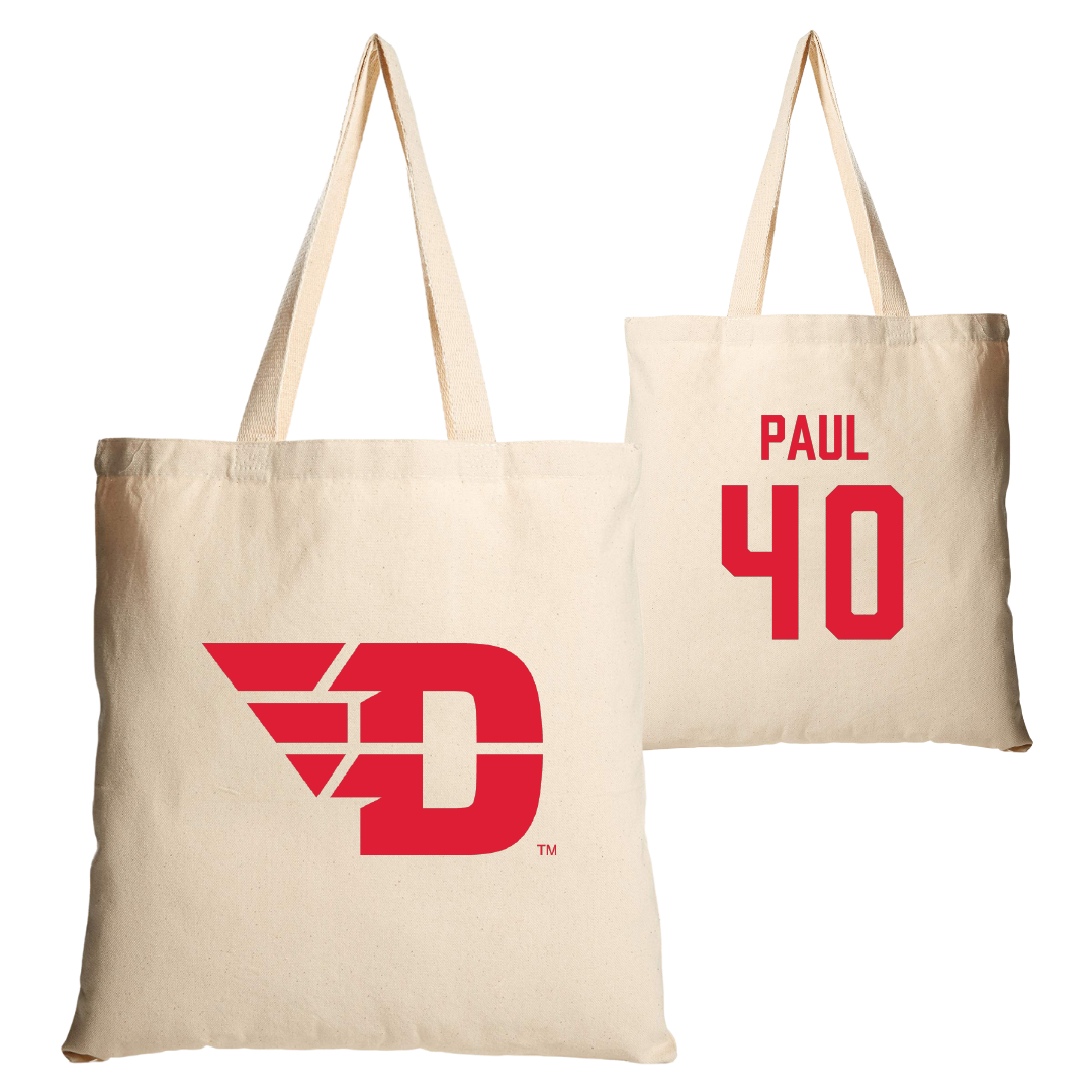 University of Dayton Football Tan Canvas Tote Bag - #40 Kyler Paul