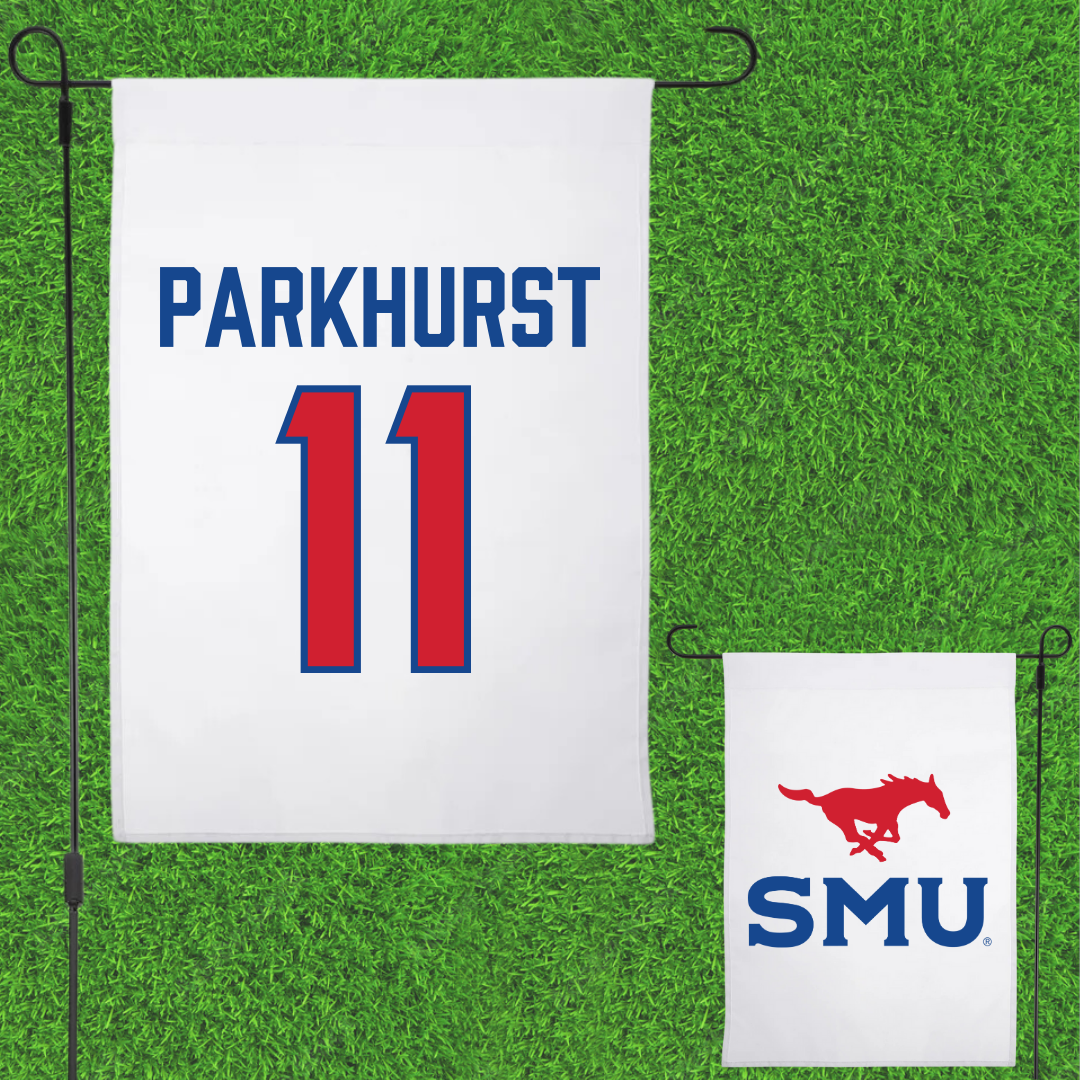 Southern Methodist University Soccer White Garden Flag - #11 Zoë Parkhurst