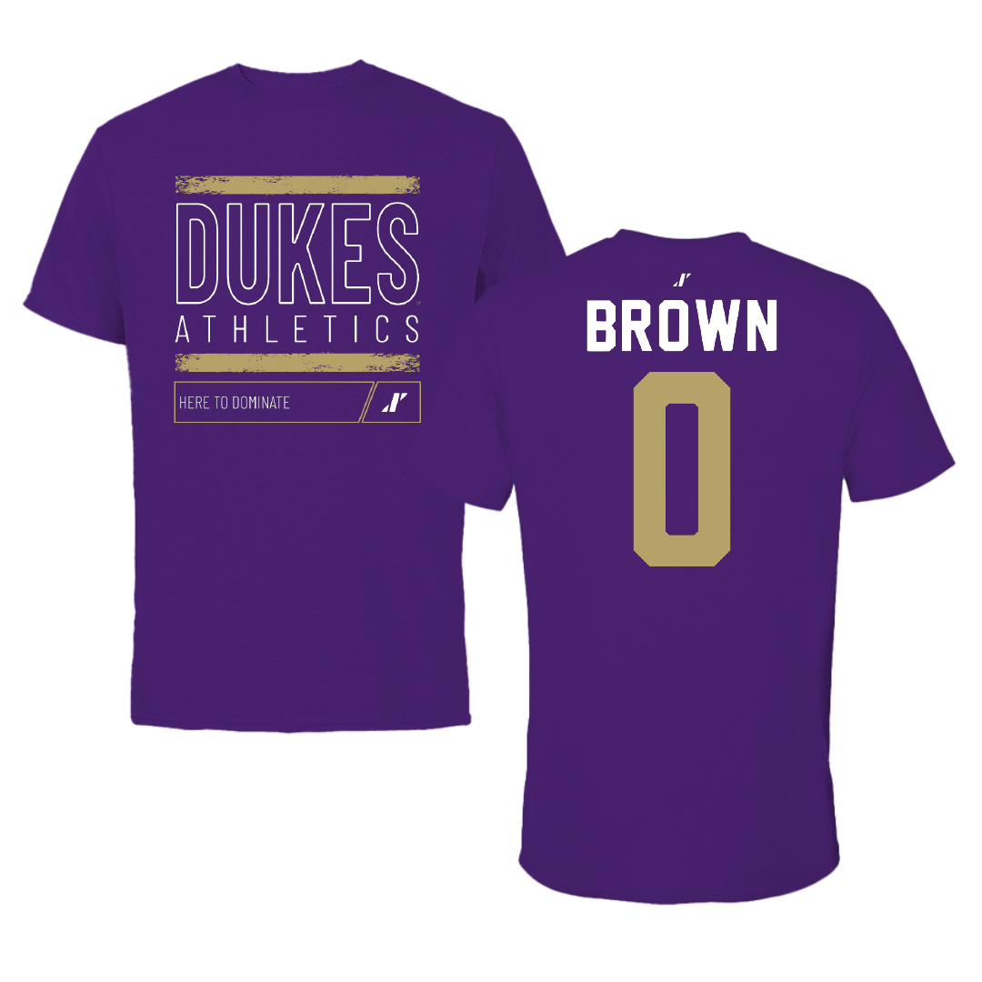 James Madison University Basketball Purple Dominate Performance Tee - #0 Xavier Brown