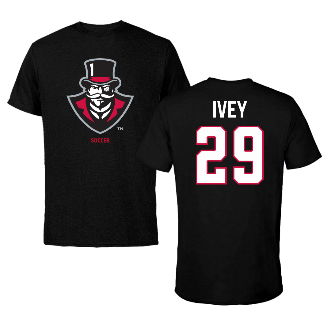 Austin Peay State University Soccer (W) Black Performance Tee - #29 Ashtyn Ivey