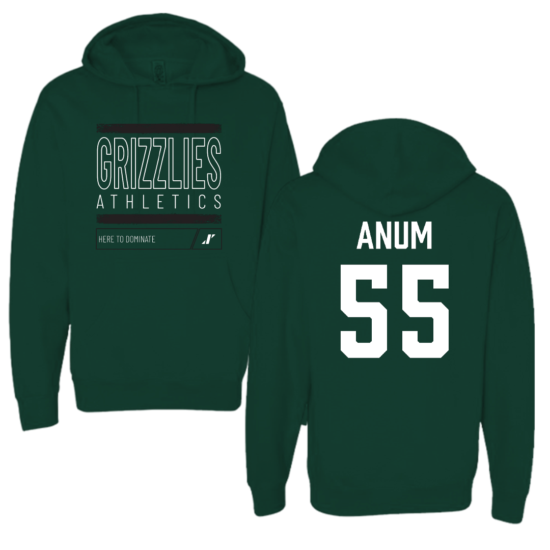 Adams State University Football Forest Green Dominate Hoodie - #55 Maxime Anum