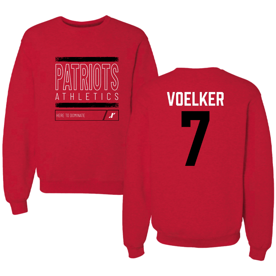 Dallas Baptist University Soccer Red Dominate Crewneck - #7 Peyton Voelker