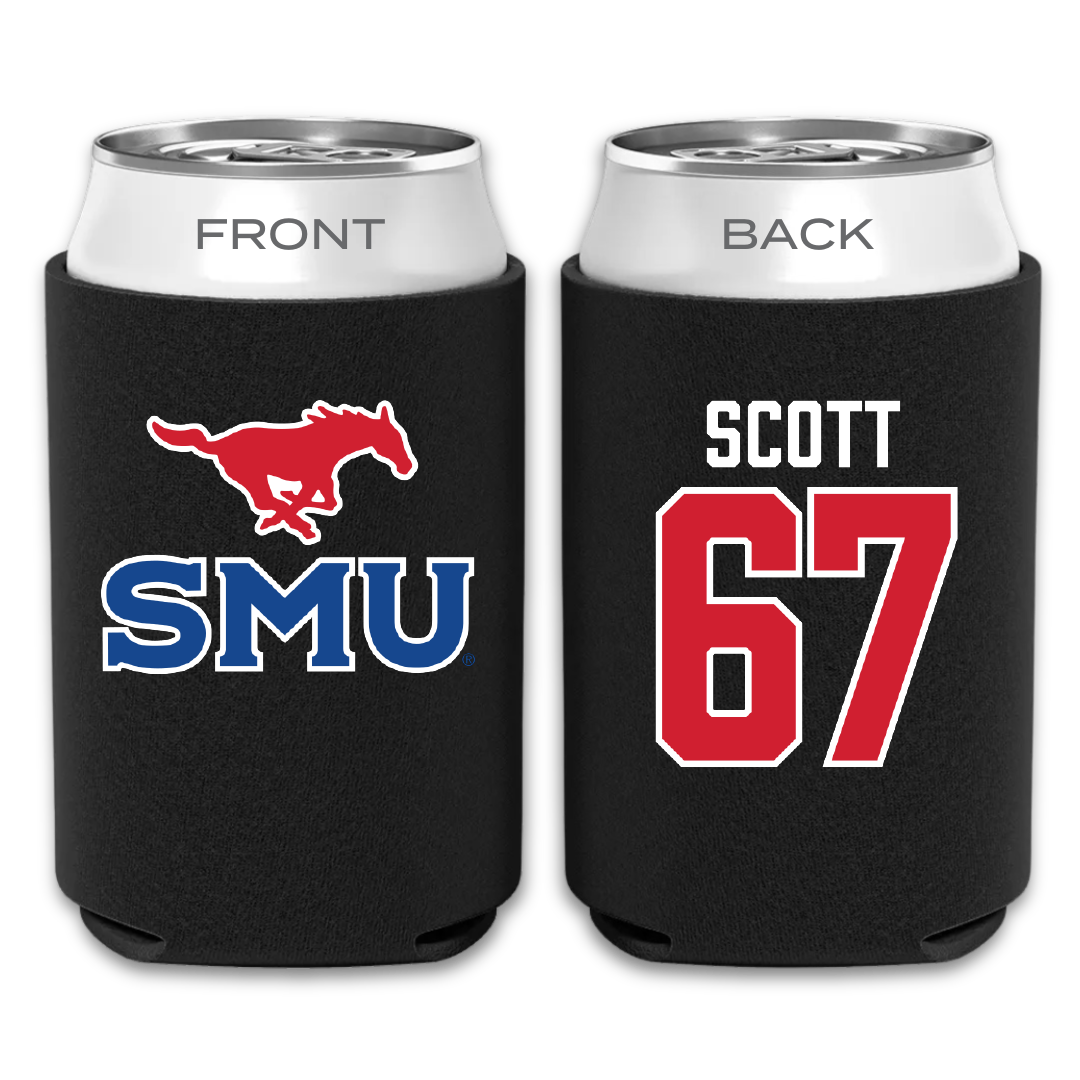 Southern Methodist University Football Black Can Cooler - #67 Sean Scott