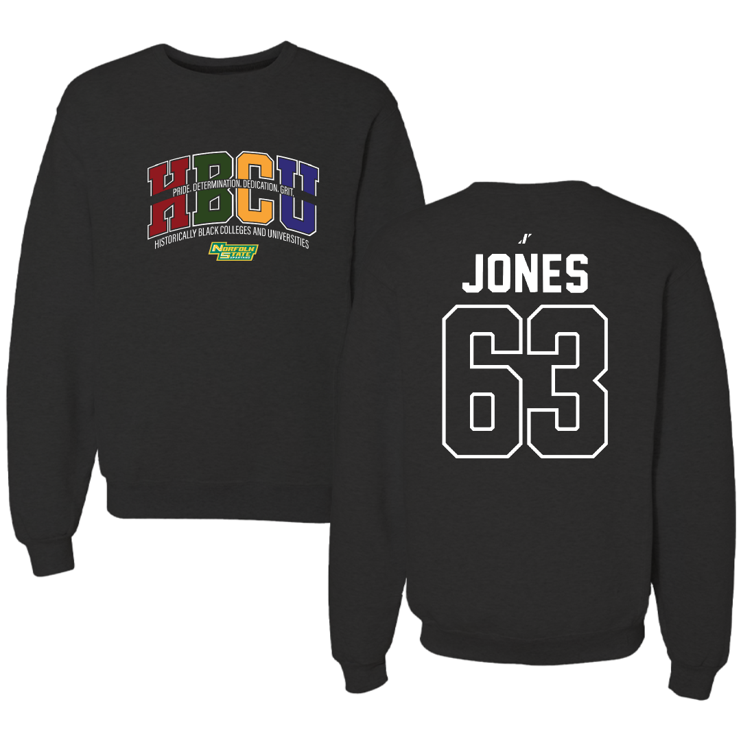 Norfolk State University Football Black HBCU Crewneck - #63 Chris Jones