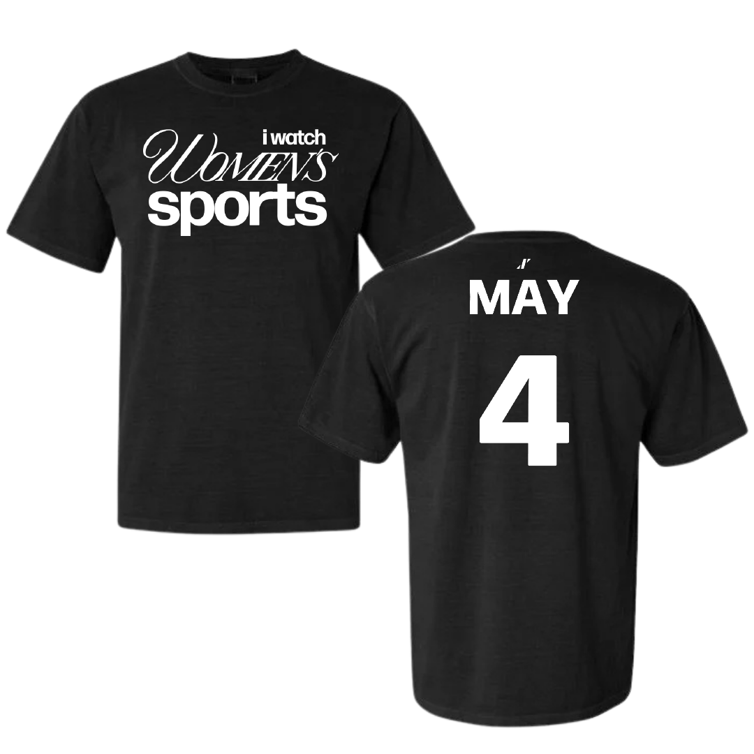 University of Illinois Volleyball Black WHM Comfort Colors Tee - #4 Bianca May