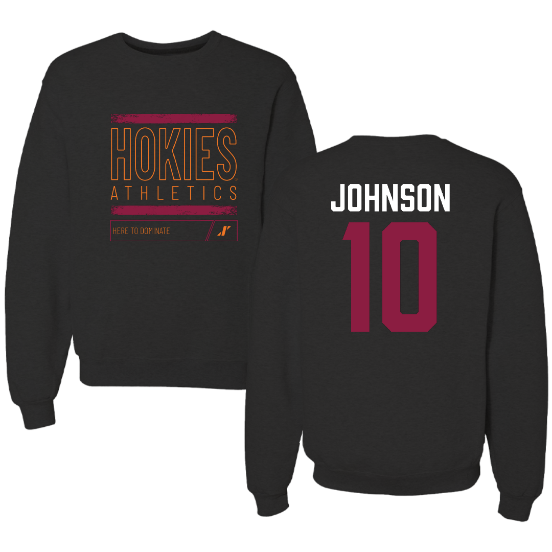 Virginia Tech Basketball Black Dominate Crewneck - #10 Tyler Johnson