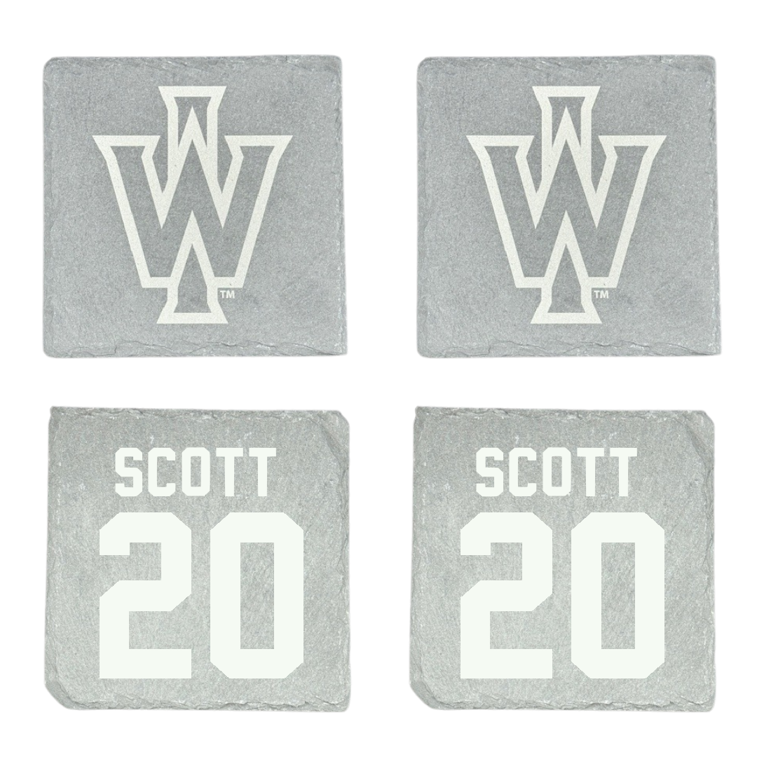 Illinois Wesleyan University Football Stone Coaster (4 Pack)  - #20 Jahari Scott