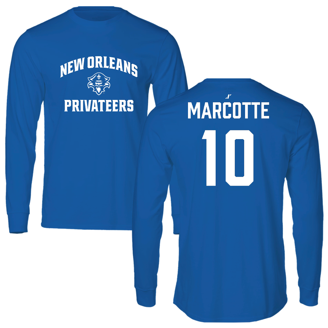 University of New Orleans Baseball Blue General Long Sleeve - #10 Riley Marcotte