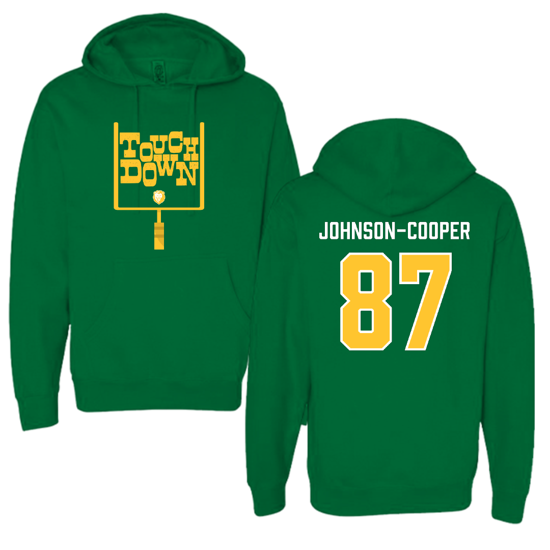 Southeastern Louisiana University Football Green Touchdown Hoodie - #87 Demarea Johnson-Cooper