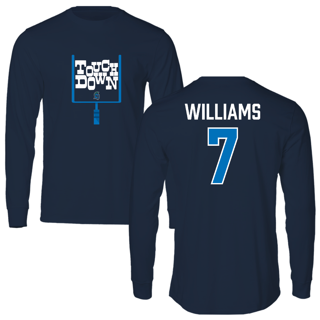 University of West Florida Football Navy Touchdown Performance Long Sleeve - #7 Justice Williams