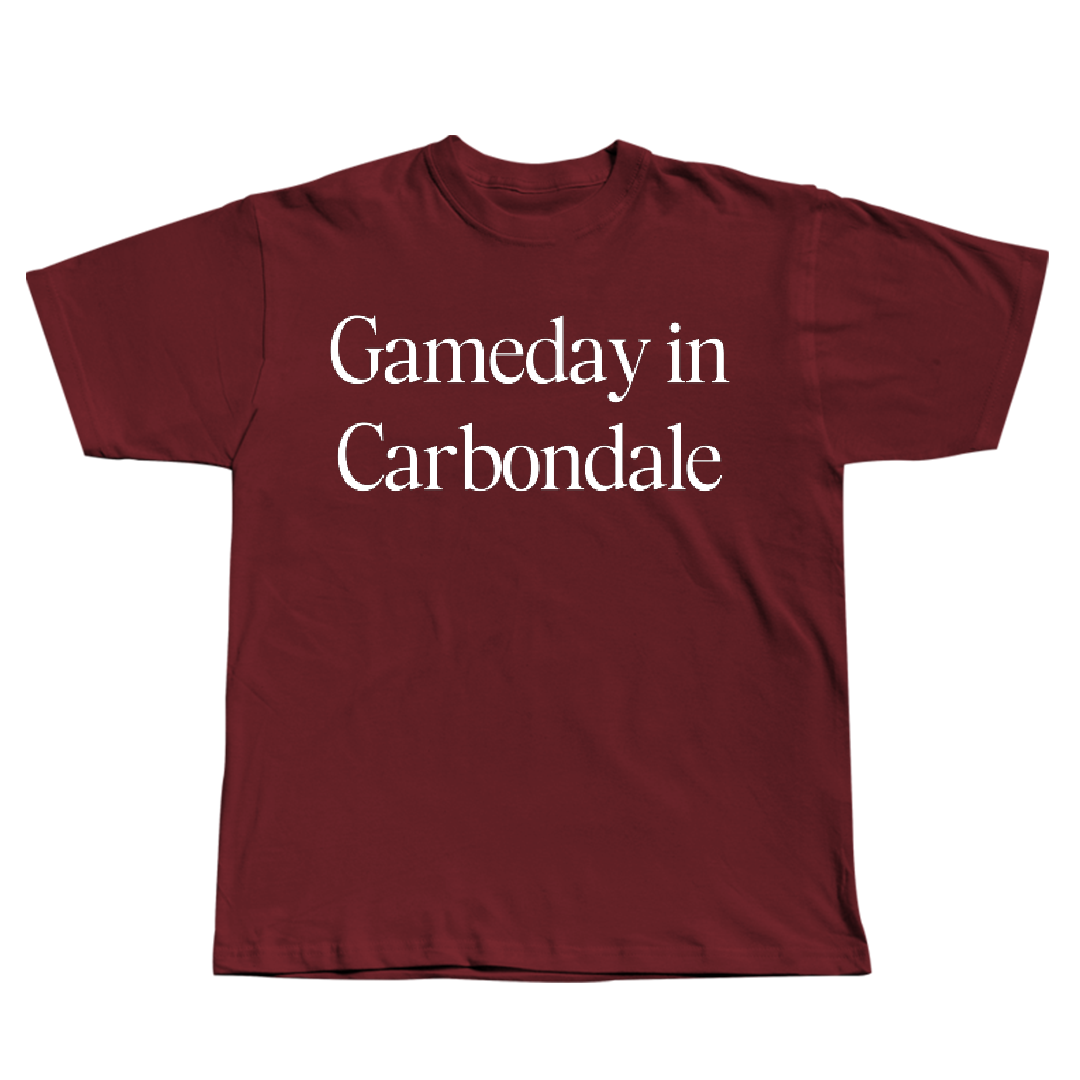 Southern Illinois University at Carbondale Football Maroon Gameday Tee - #91 Jake Baumgarte