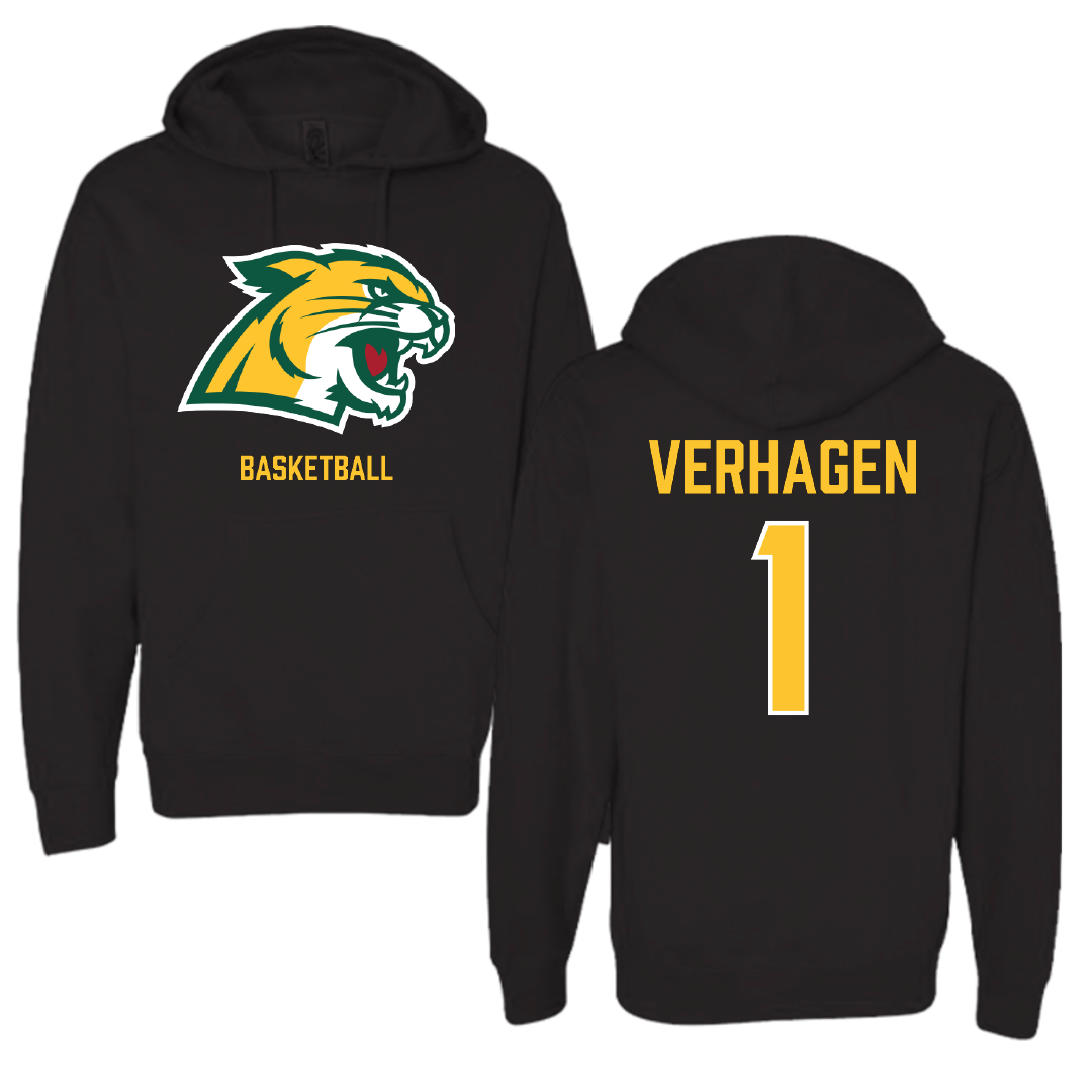 Northern Michigan University Basketball (M) Black Hoodie - #1 Casey Verhagen