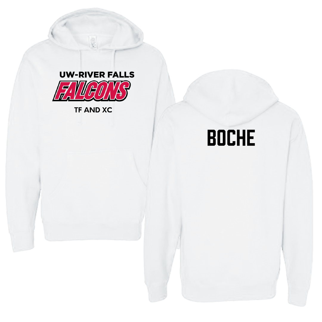 University of Wisconsin-River Falls TF and XC White Falcons Hoodie - Matt Boche