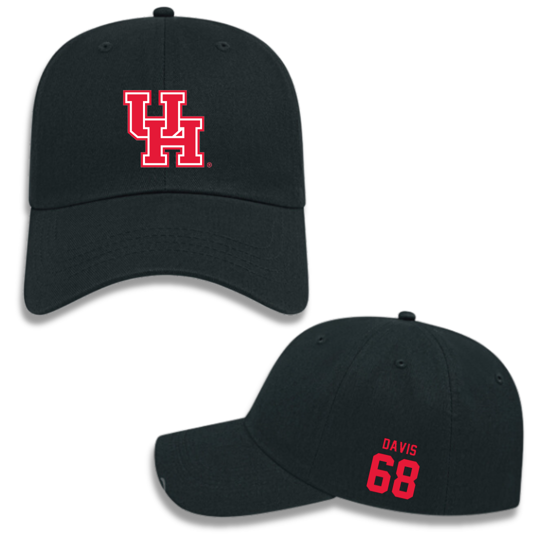 University of Houston Football Black Hat - #68 Kaleb Davis