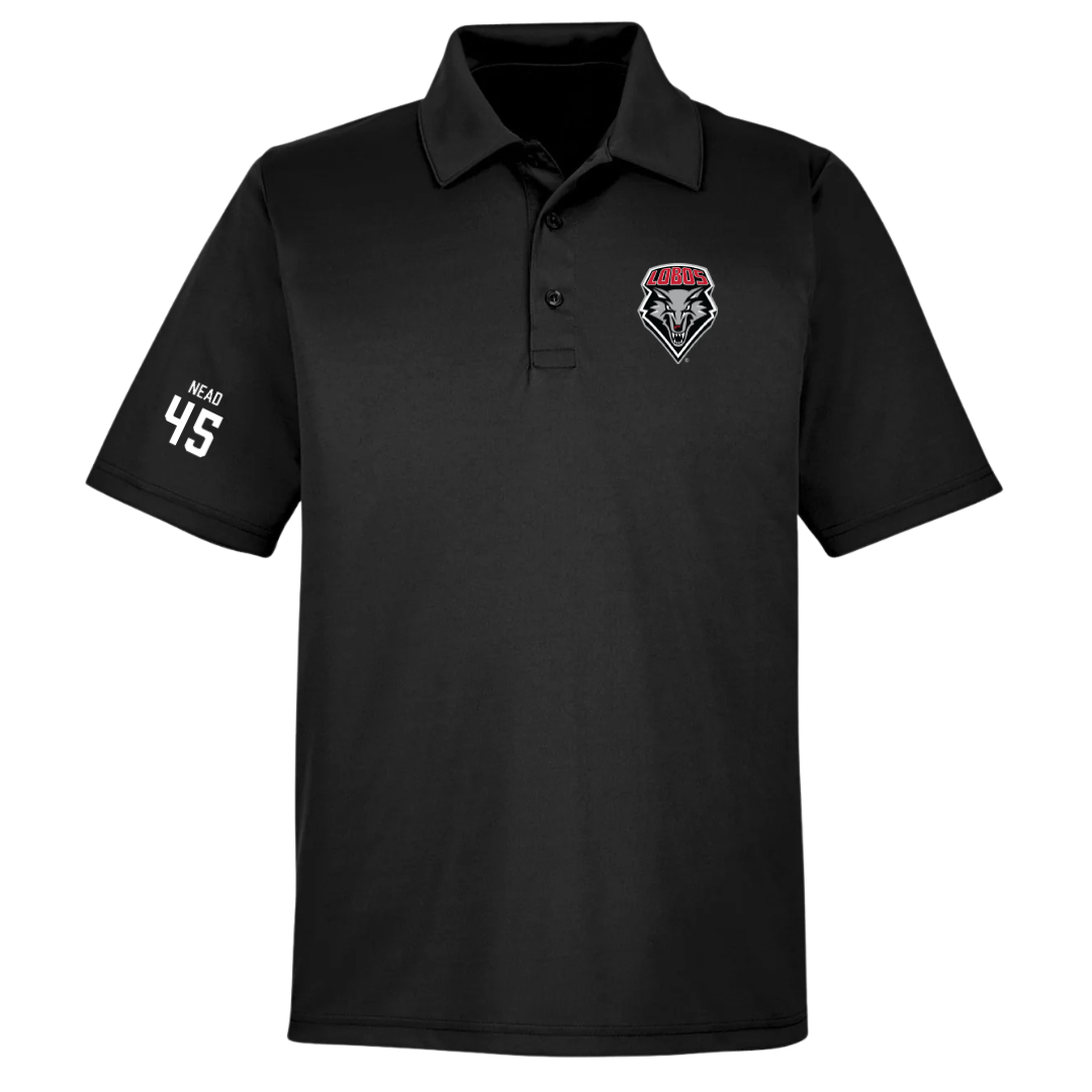 University of New Mexico Football Black Polo - #45 Keayen Nead