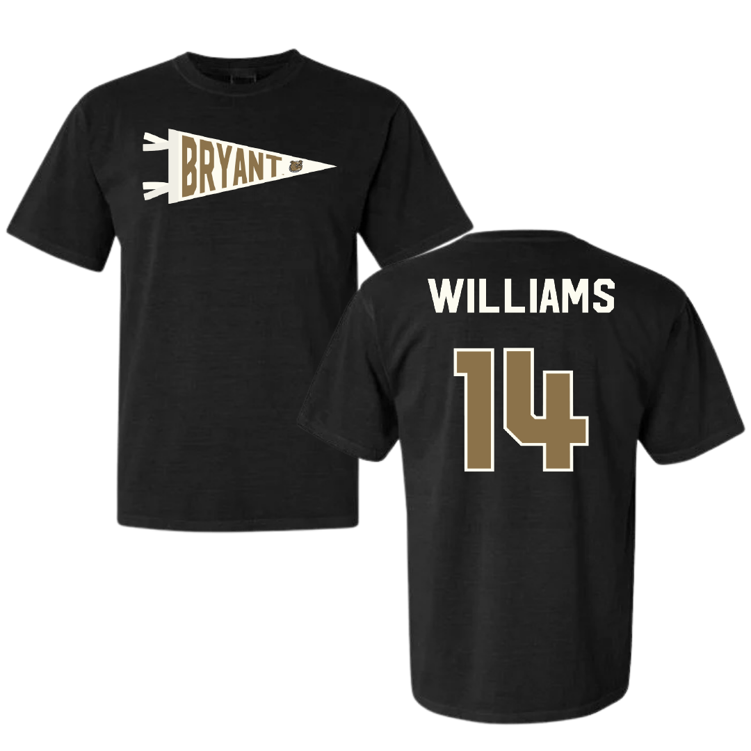 Bryant University Football Black Pennant Comfort Colors Tee - #14 Ryan Williams