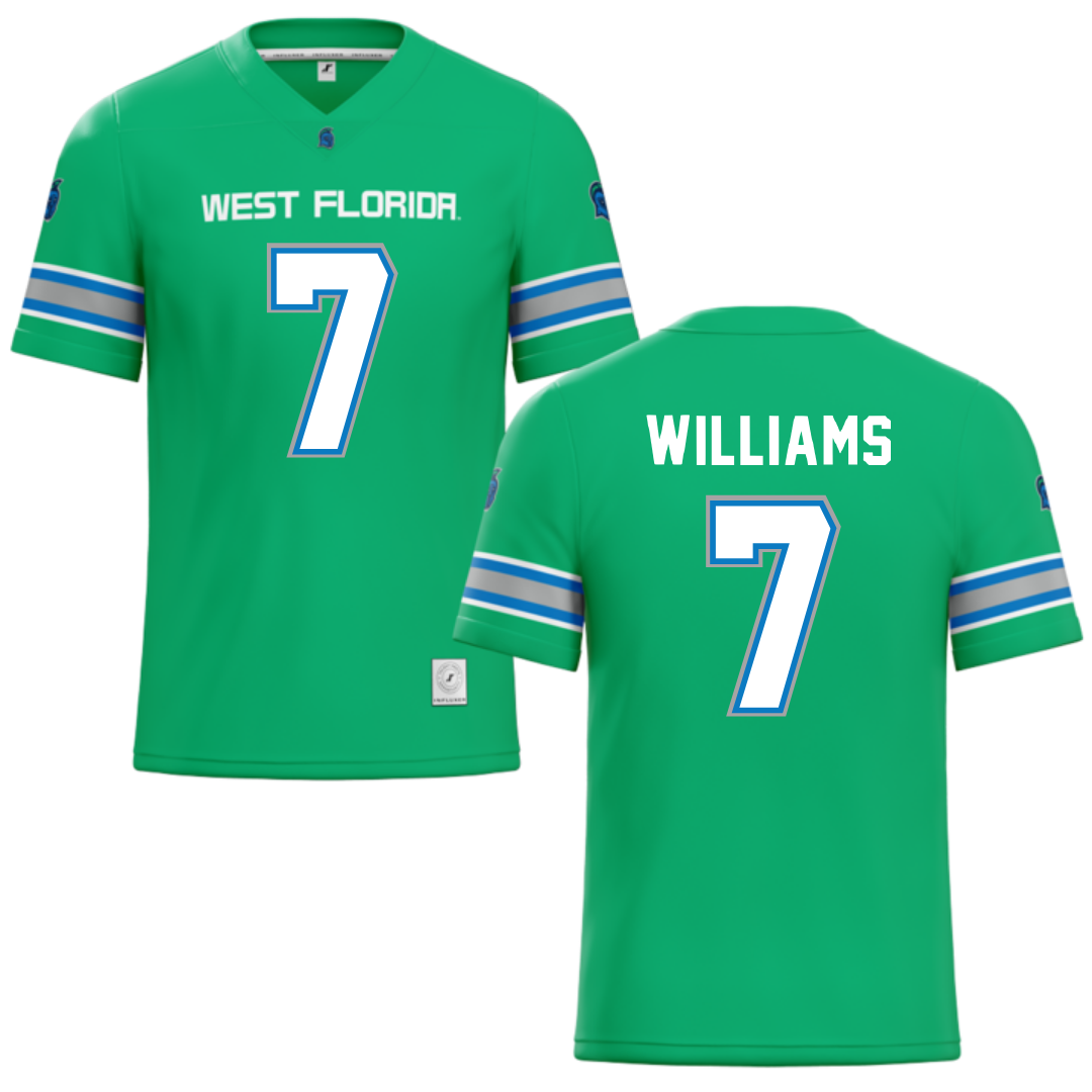 University of West Florida Green Football Jersey - #7 Justice Williams