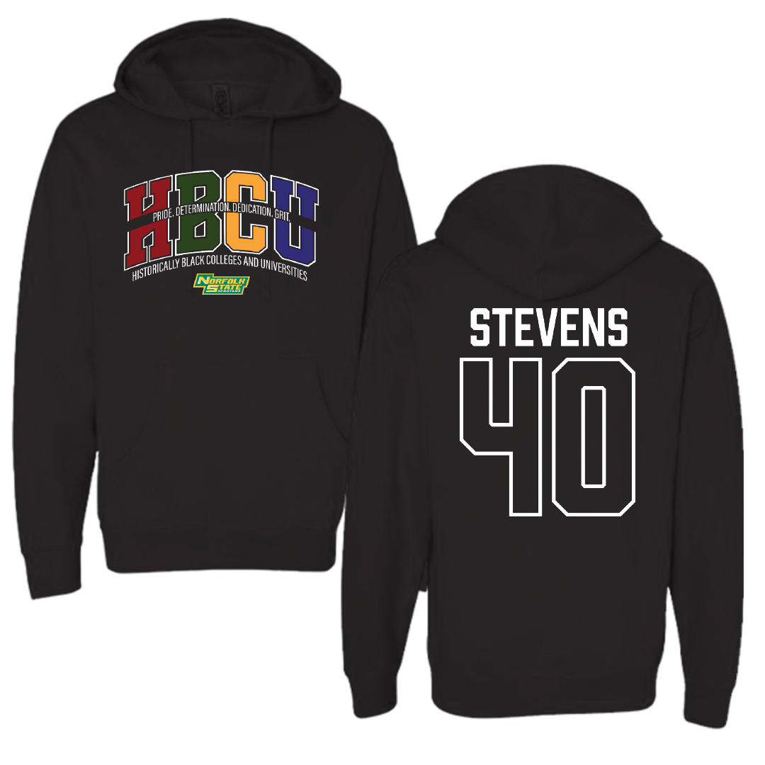 Norfolk State University Football Black HBCU Hoodie - #40 Isaiah Stevens