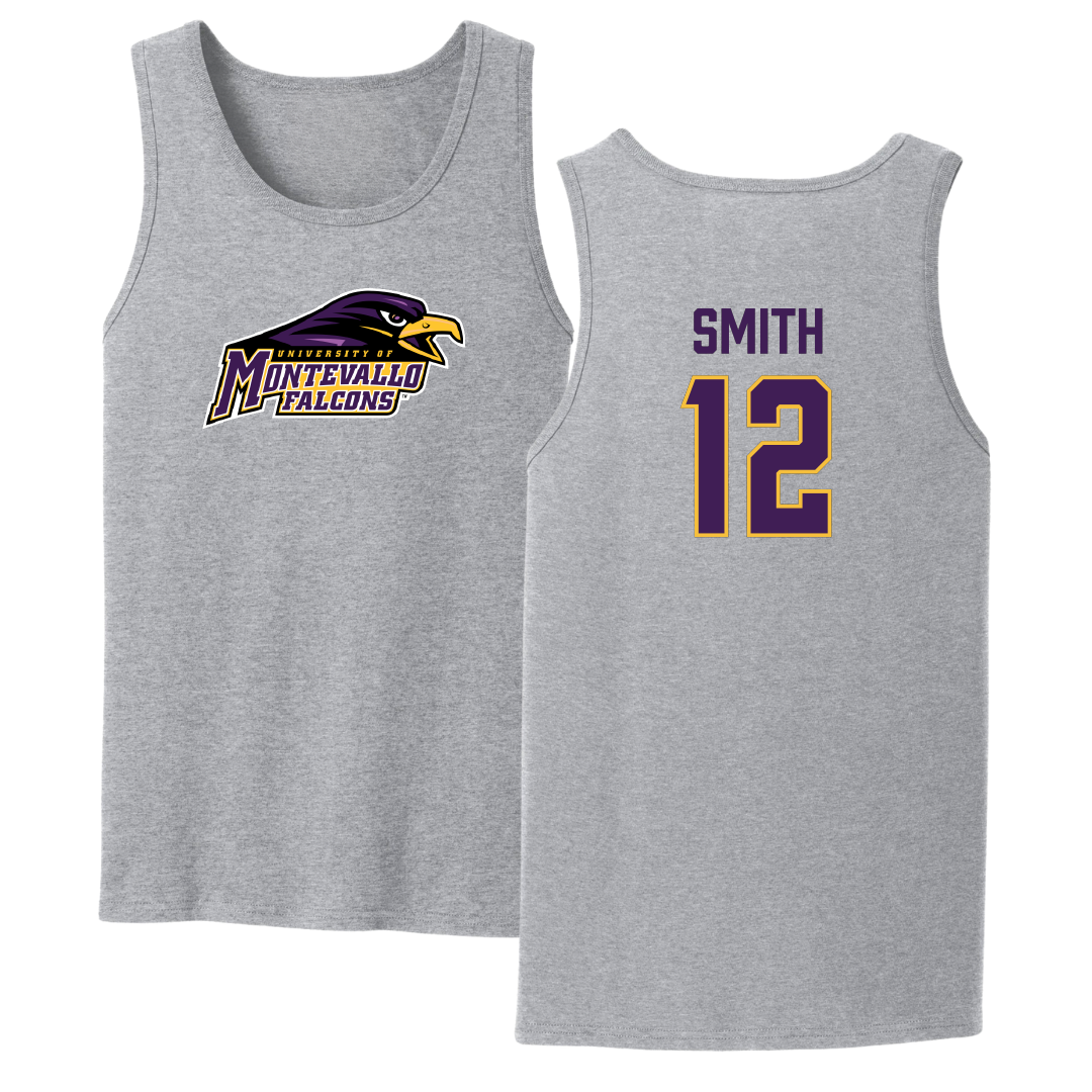University of Montevallo Basketball Sport Gray Tank Top - #12 Luke Smith