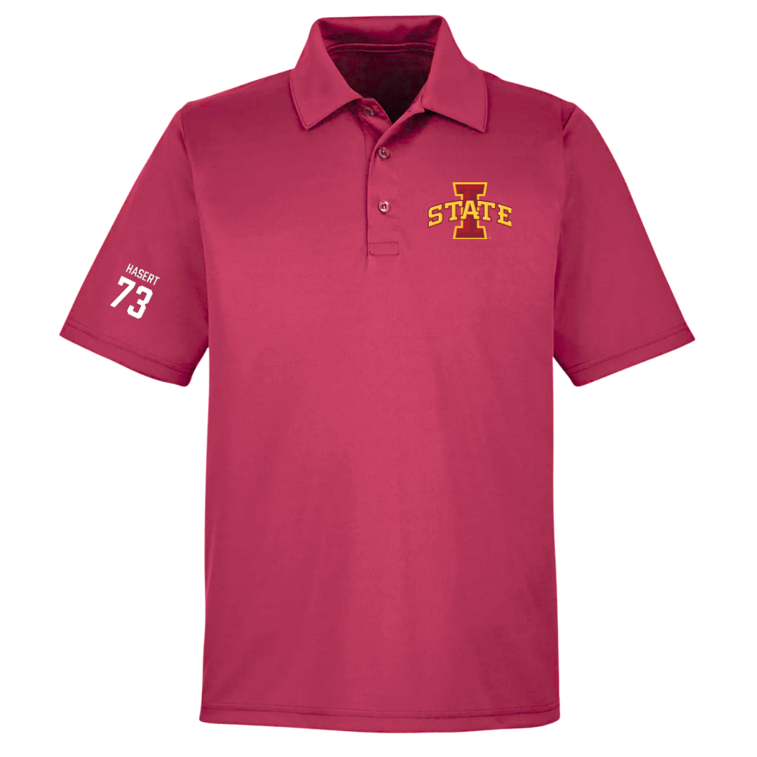 Iowa State University Football Cardinal Polo - #73 Deylin Hasert