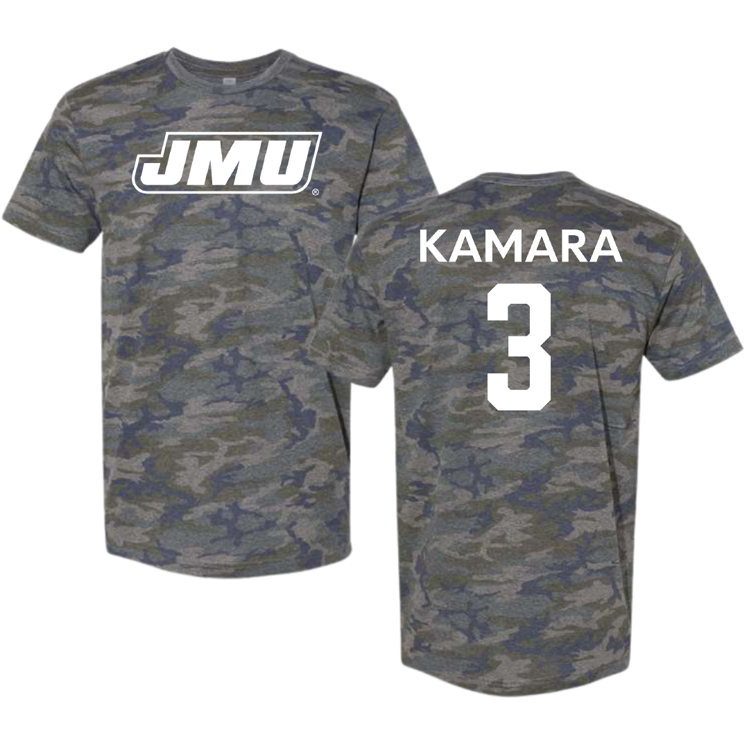 James Madison University Football Vintage Camo Tee - #3 Mikail Kamara