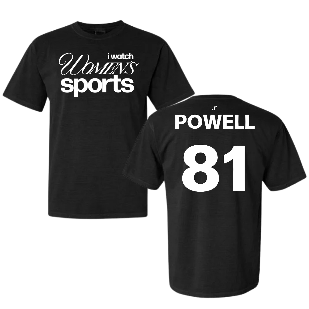 Bryant University Softball Black WHM Comfort Colors Tee - #81 Lexi Powell