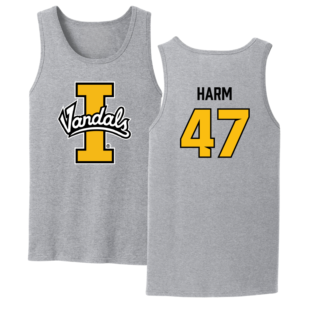 University of Idaho Football Sport Gray Tank Top - #47 LJ Harm