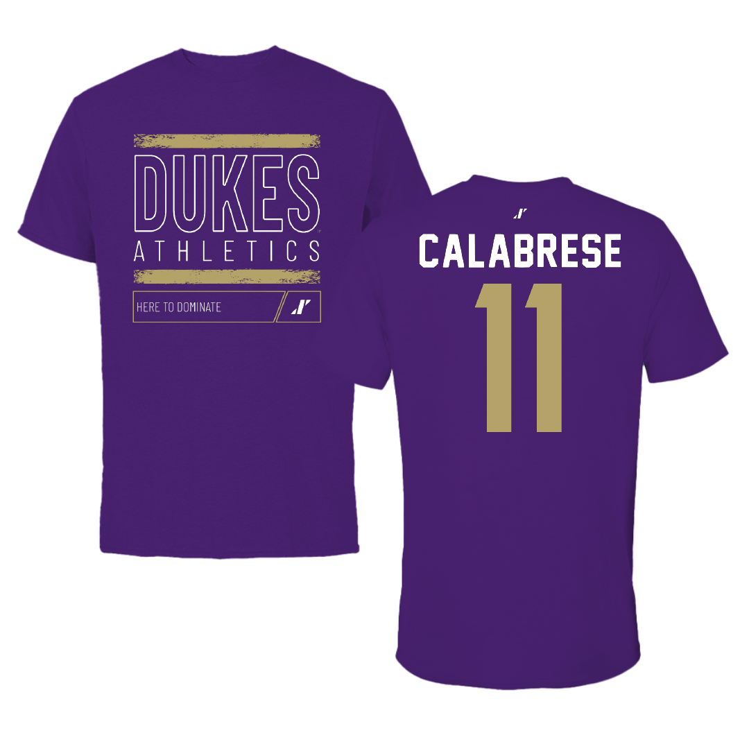 James Madison University Baseball Purple Dominate Performance Tee - #11 Coleman Calabrese