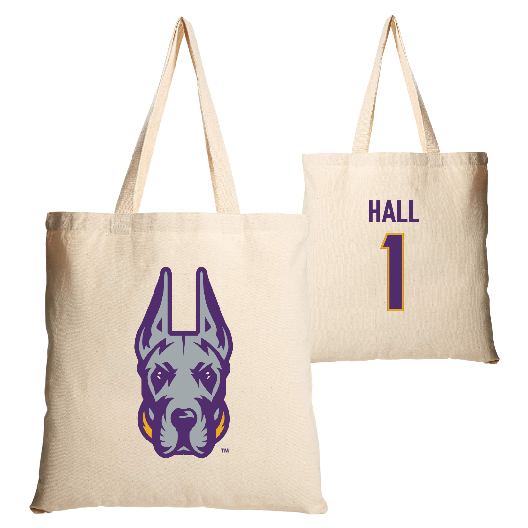 University at Albany Football Tan Canvas Tote Bag - #1 Aamir Hall