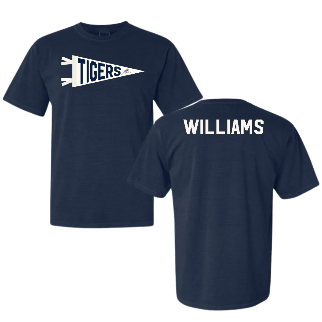 Jackson State University TF and XC Navy Pennant Comfort Colors Tee - Elias Williams