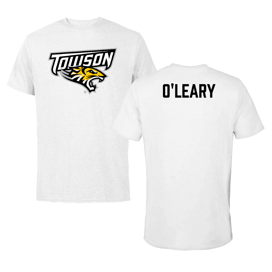 Towson University Swimming & Diving White Performance Tee - Abby O'Leary
