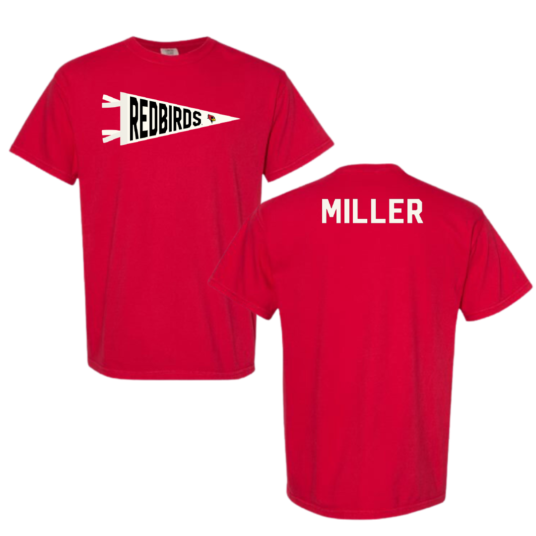 Illinois State University Track and Field Red Pennant Comfort Colors Tee - Lindsey Miller