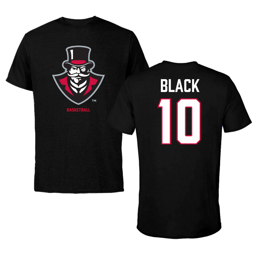Austin Peay State University Basketball (M) Black Tee - #10 Harrison Black