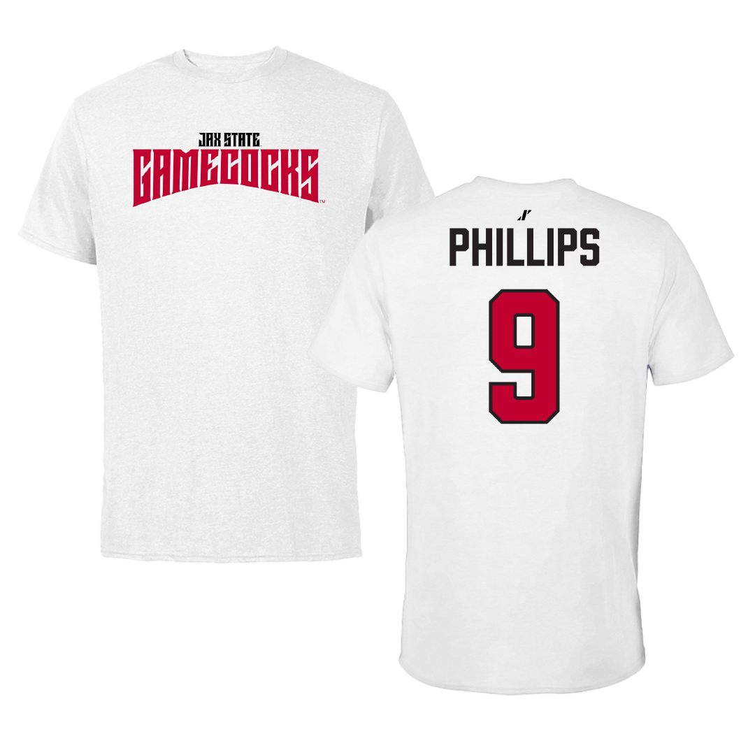 Jacksonville State University Softball White Classics Tee - #9 Ashley Phillips