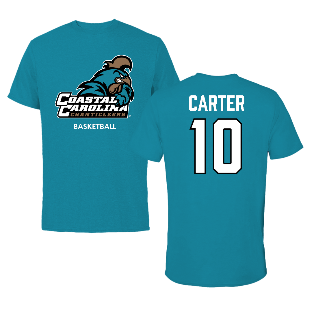 Coastal Carolina University Basketball (W) Teal Tee - #10 Dalanna Carter