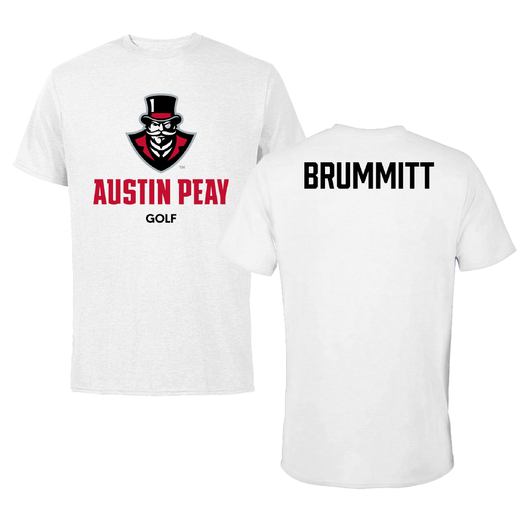 Austin Peay State University Golf (M) White Performance Tee - Caleb Brummitt