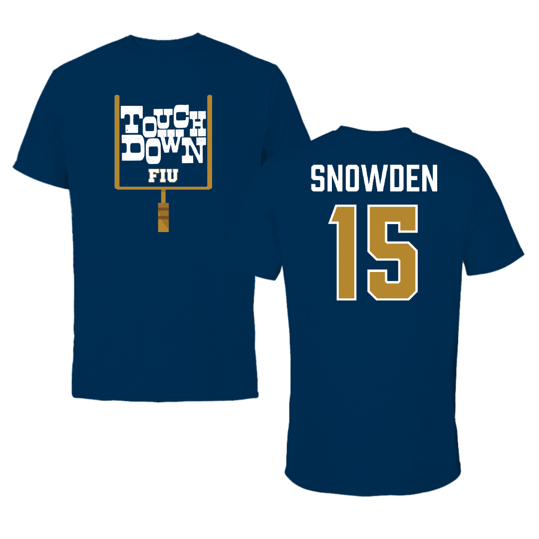 Florida International University Football Navy Touchdown Tee - #15 TJ Snowden