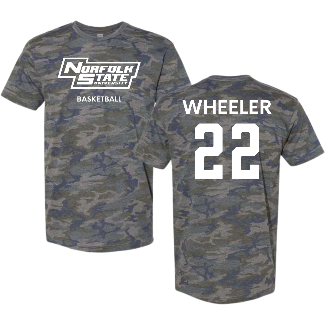 Norfolk State University Basketball (W) Vintage Camo Tee - #22 Kierra Wheeler