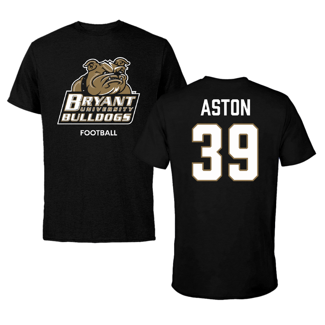 Bryant University Football Black Tee - #39 Chase Aston