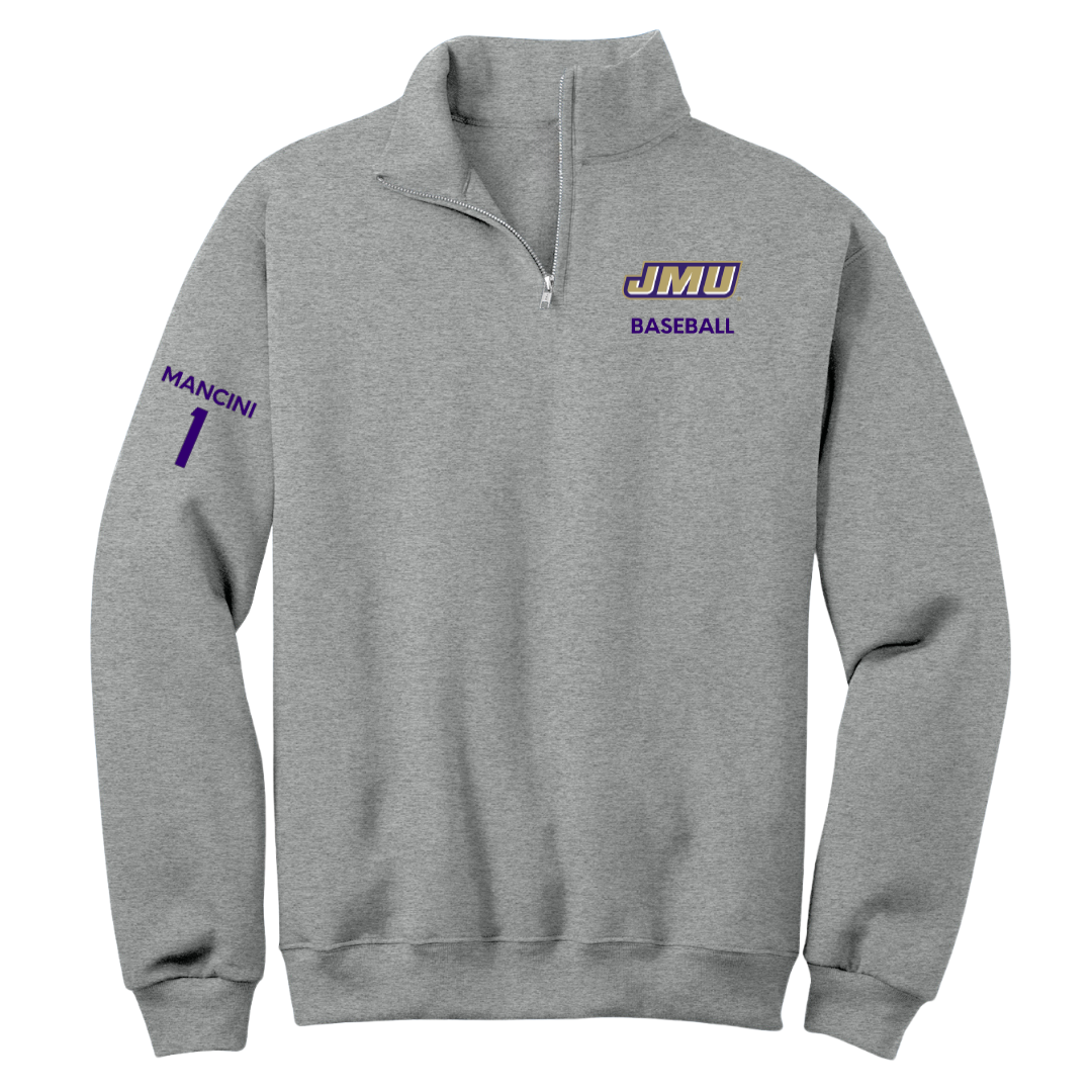 James Madison University Baseball Sport Gray Quarter-Zip - #1 Mike Mancini