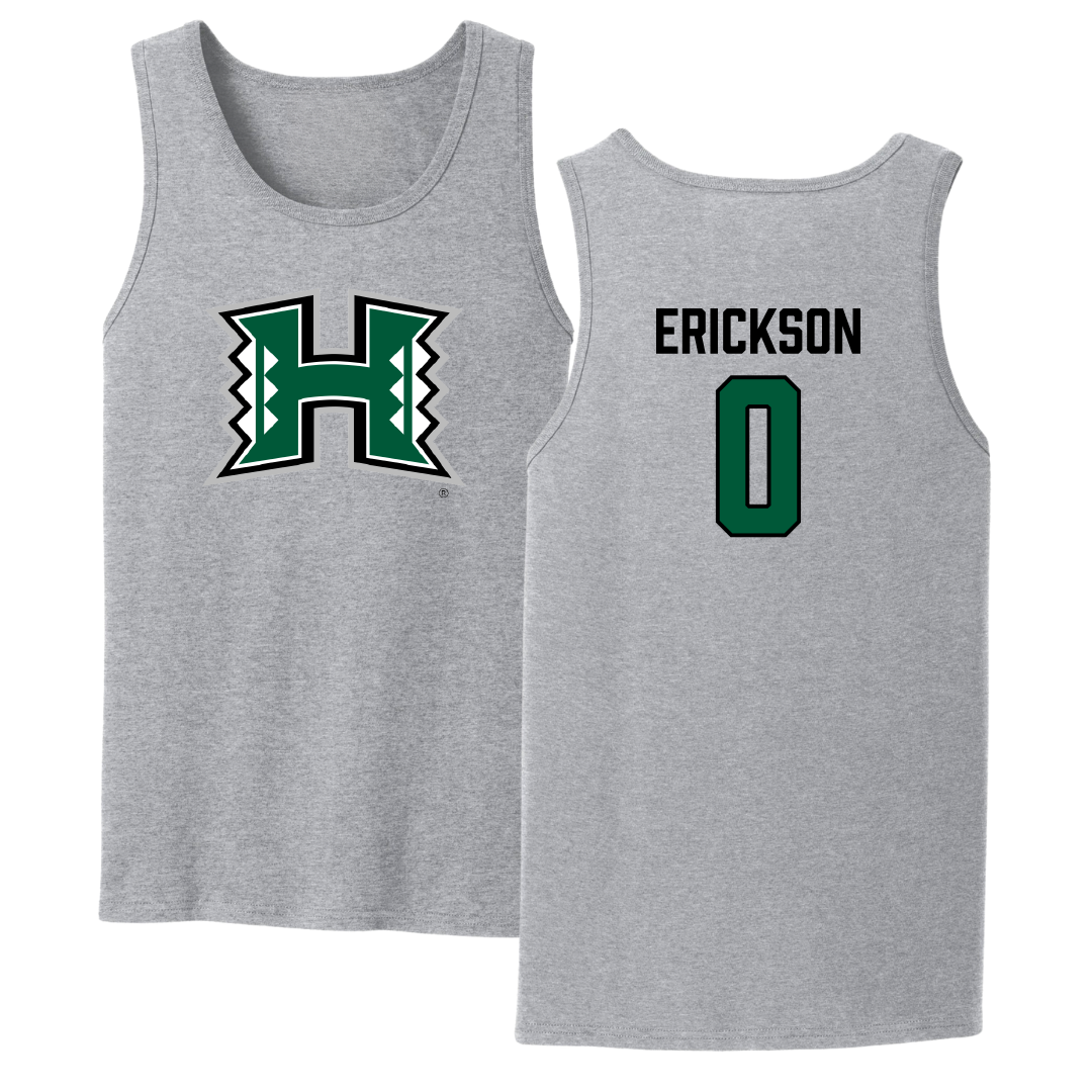 University of Hawaii Basketball (M) Sport Gray Tank Top - #0 Hunter Erickson