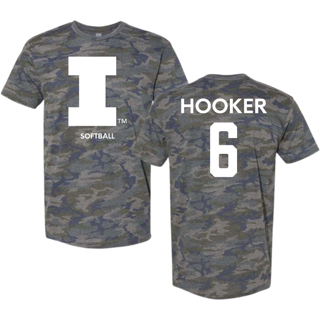 University of Illinois Softball Vintage Camo Tee - #6 Juliana Hooker