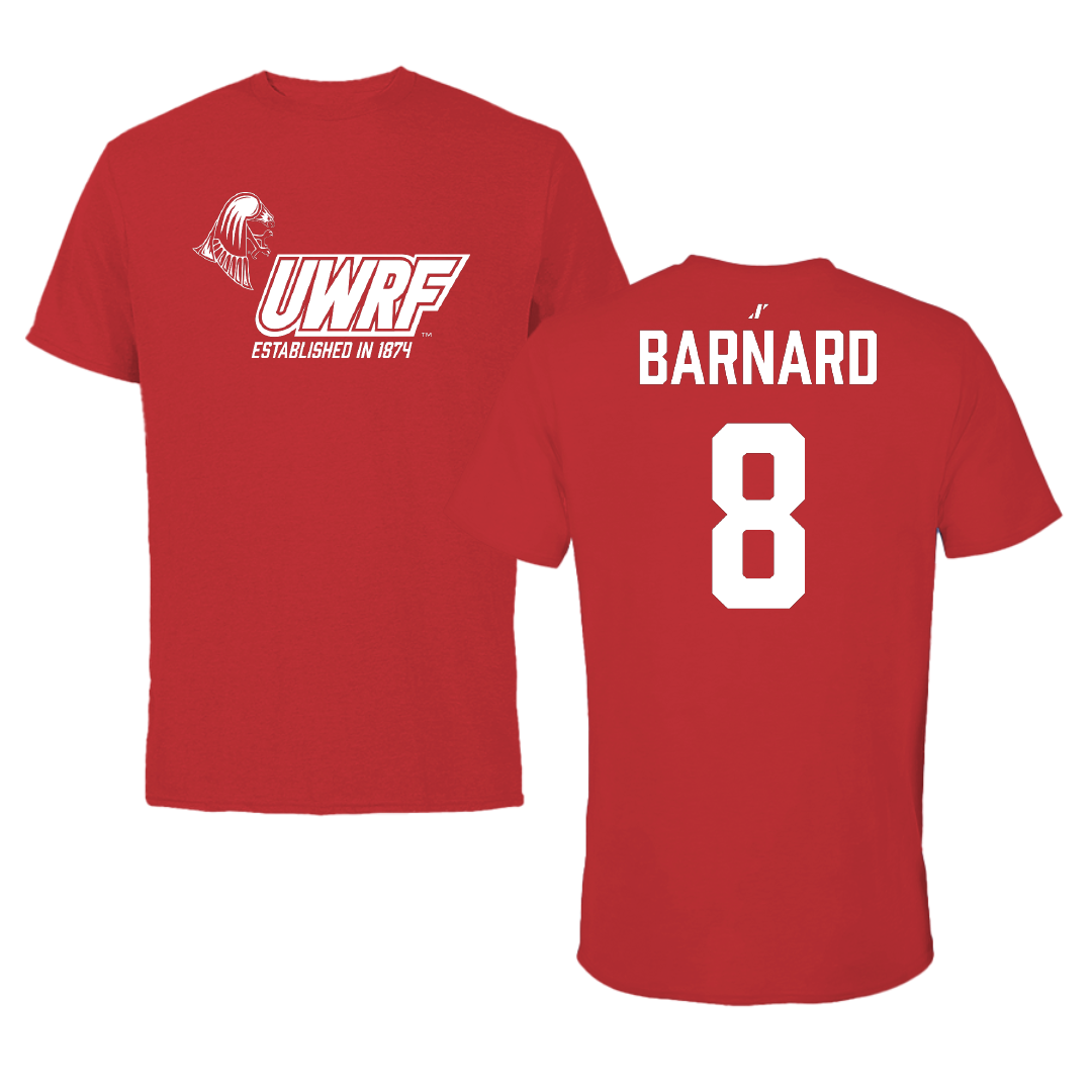University of Wisconsin-River Falls Football Red General Tee - #8 Jake Barnard
