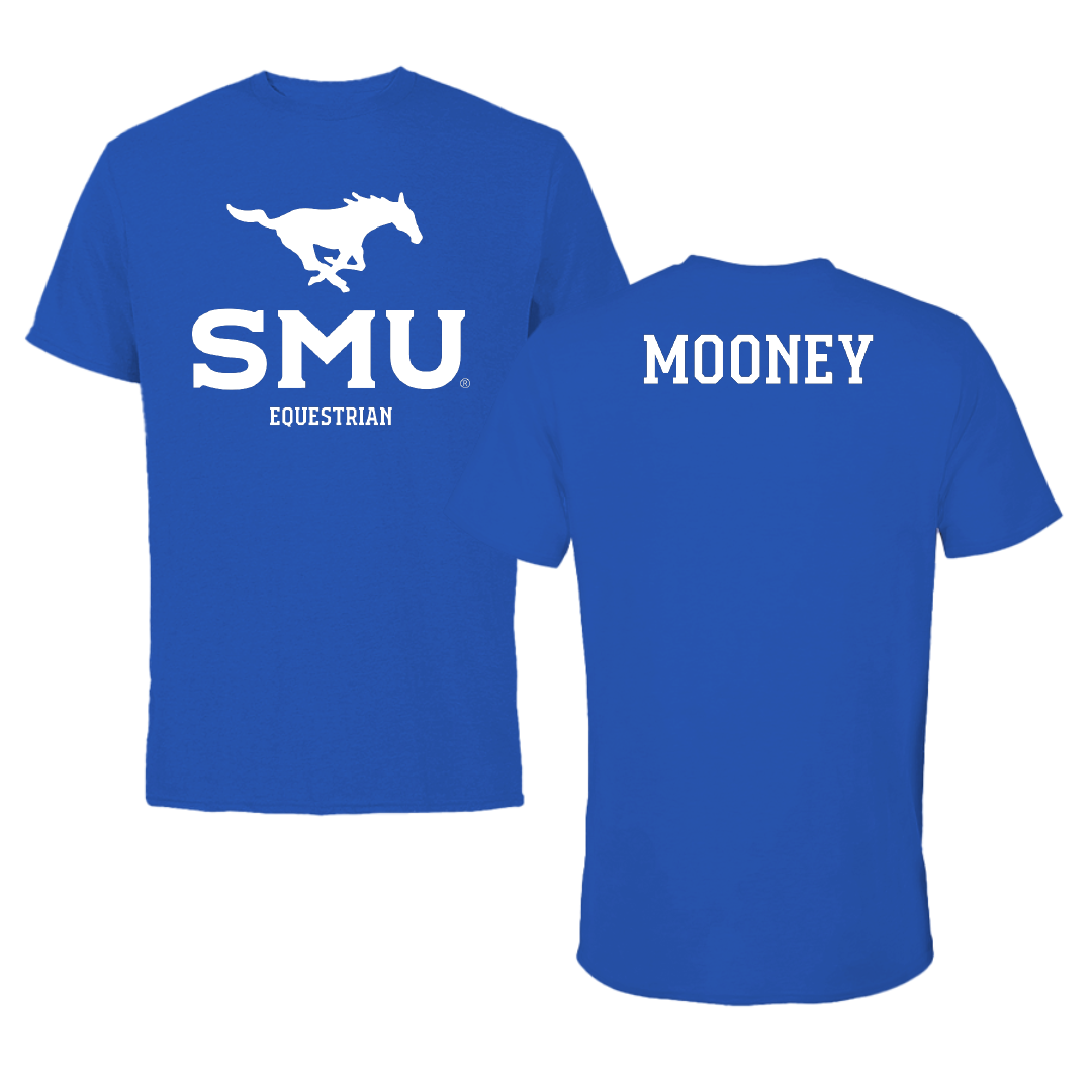 Southern Methodist University Equestrian Blue Mascot Tee - Aedan Mooney
