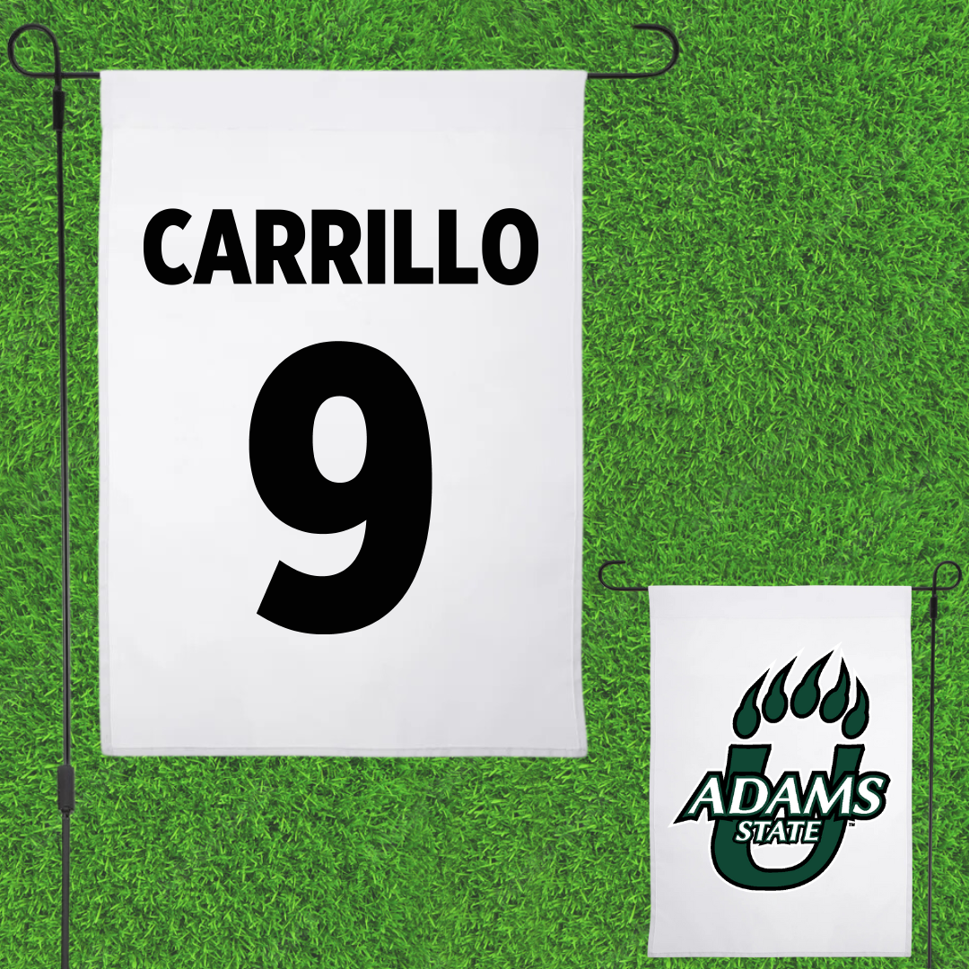 Adams State University Baseball White Garden Flag - #9 Macs Carrillo