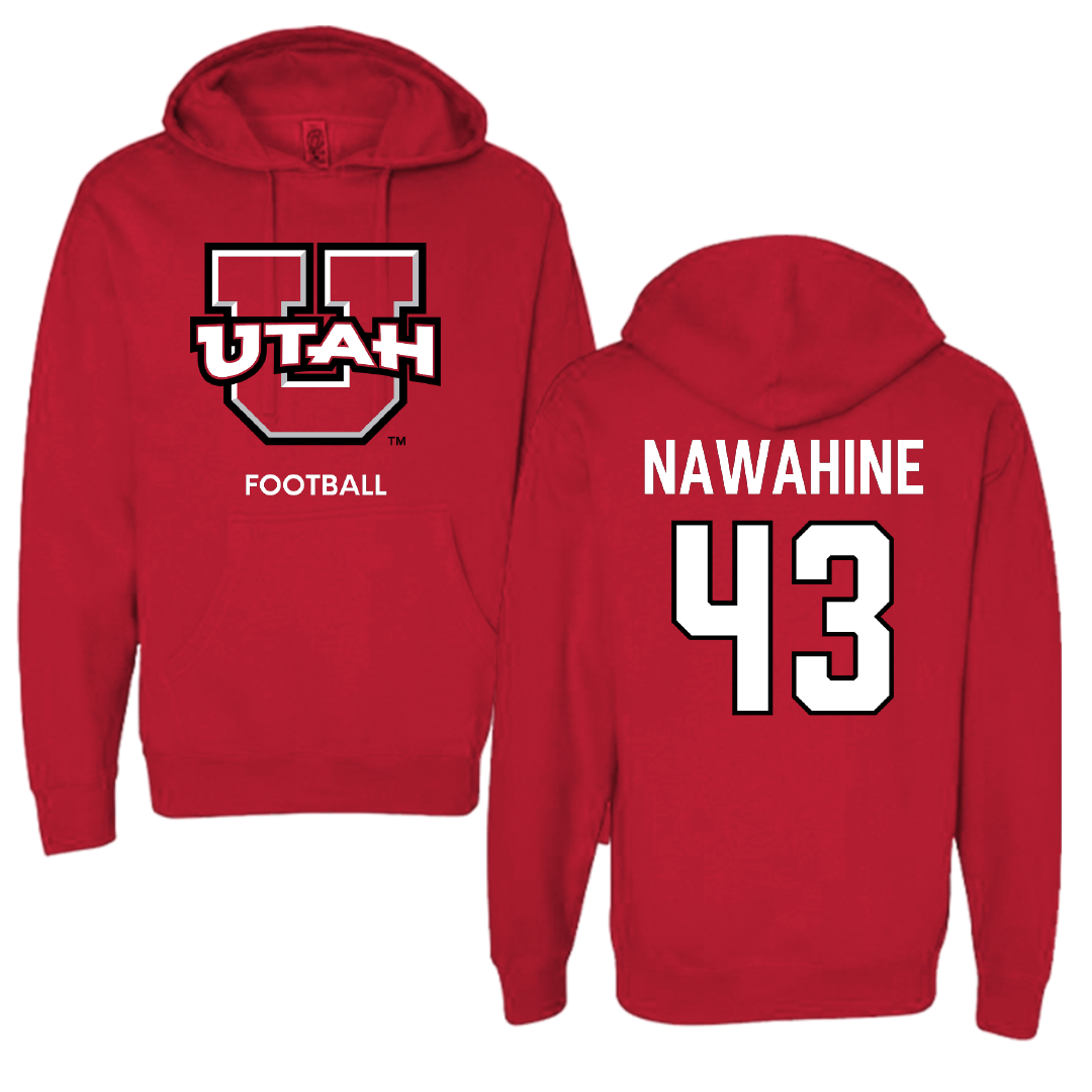 University of Utah Football Red Utes Hoodie - #43 Gavin Nawahine