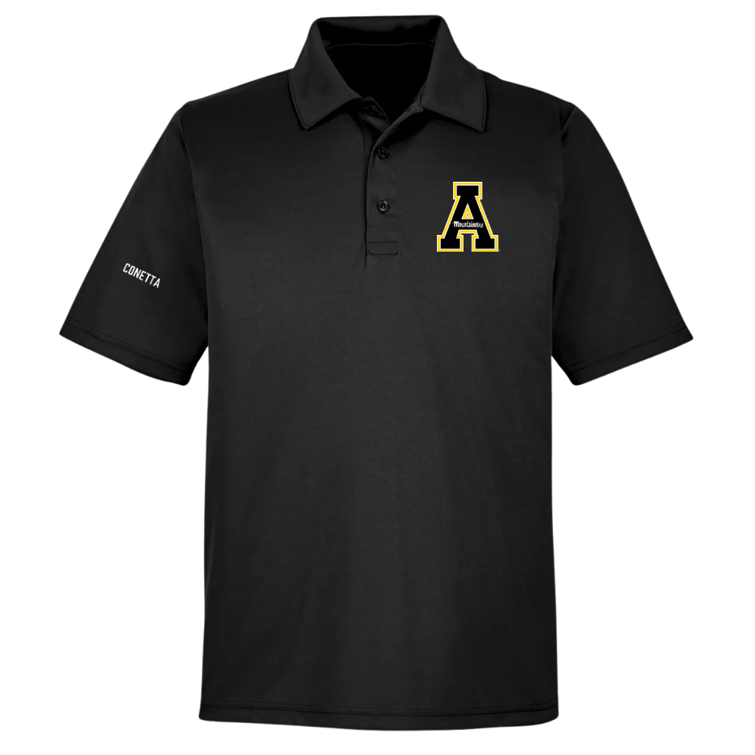 Appalachian State University Wrestling (M) Black Polo - Anthony Conetta